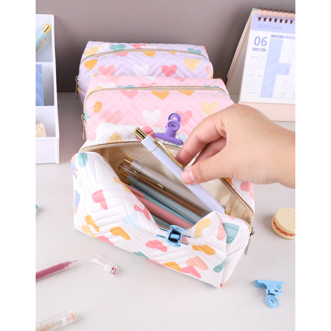 Kinder Toilettas / Etui - Hartje Lila | 17 x 9 x 8,5 cm | PVC