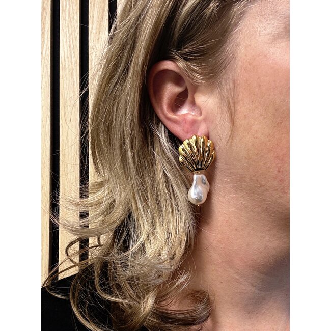 Ibiza Oorbellen - Shell #3 | Schelp Oorhangers | Stainless Steel