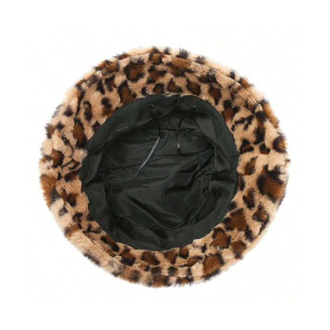Furry Luipaard Bucket Hat - Crème | Polyacryl | 56-58 cm