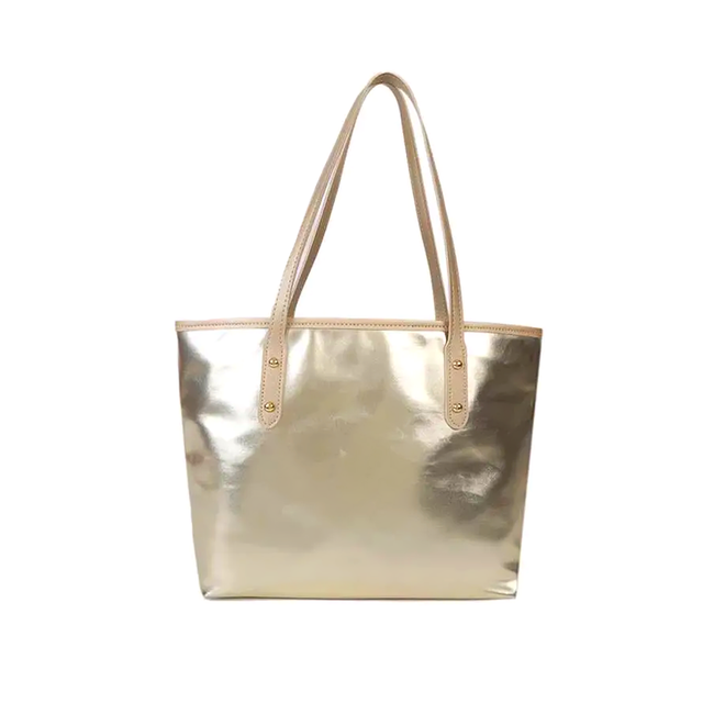 Metallic Handtas - Goud | 37 x 28 x 12 cm | Shopper/Schoudertas