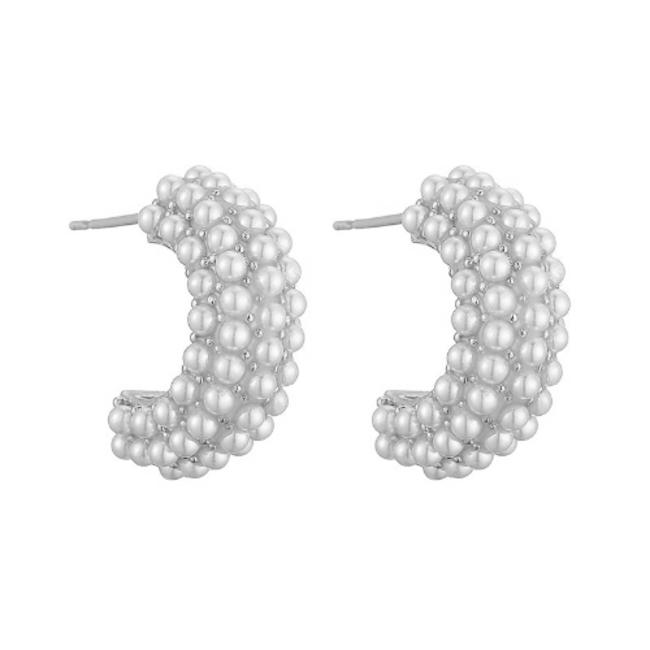 Nova Pearl Oorbellen - Zilverkleurig | 2 x 0,8 cm