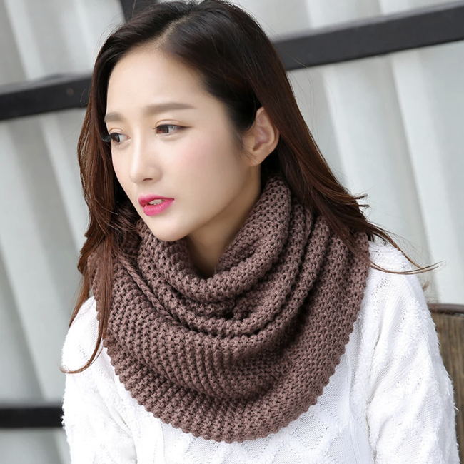 Colsjaal - Bruin | Gebreid Kabelpatroon | Acryl / Polyester