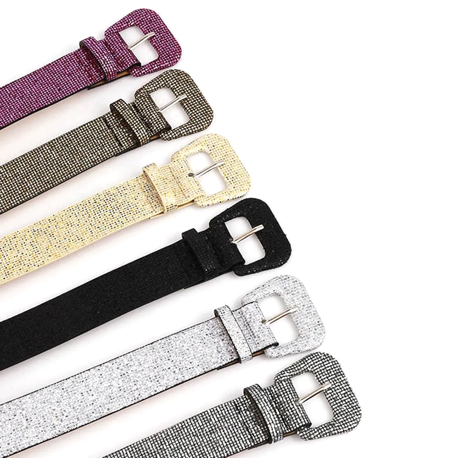 Metallic Glitter Riem - Zilver | Riemmaat 90 cm | Kunstleer