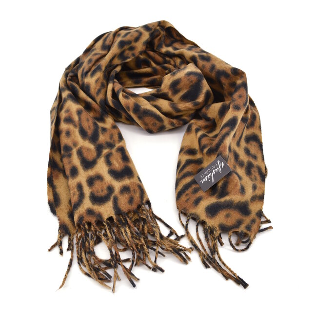 Winter Sjaal - Luipaard Bruin | 180 x 70 cm | Polyester