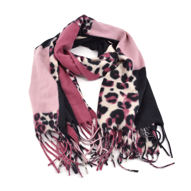 Leopard Sjaal - Roze | 180 x 70 cm | Polyester