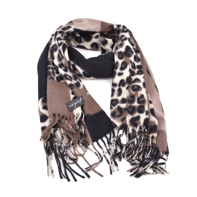 Leopard Sjaal - Bruin | 180 x 70 cm | Polyester