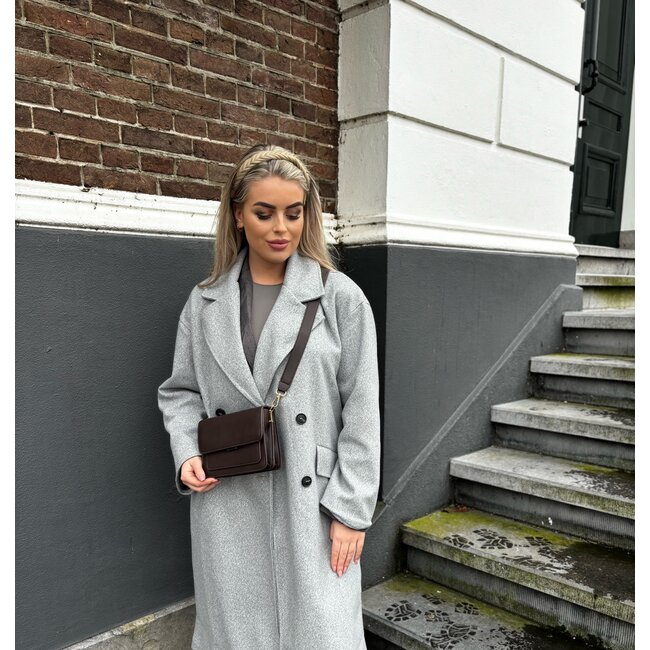 Luxe Schoudertas - Bruin | Hoogwaardig Kunstleder | 19 x 15 x 9 cm