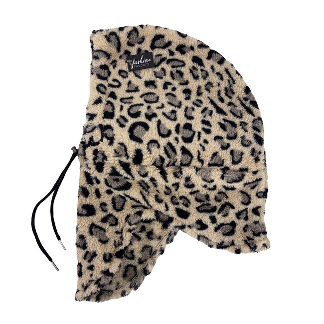 Skimasker 3-in-1 Muts - Luipaard | One size | Fleece / Polyester
