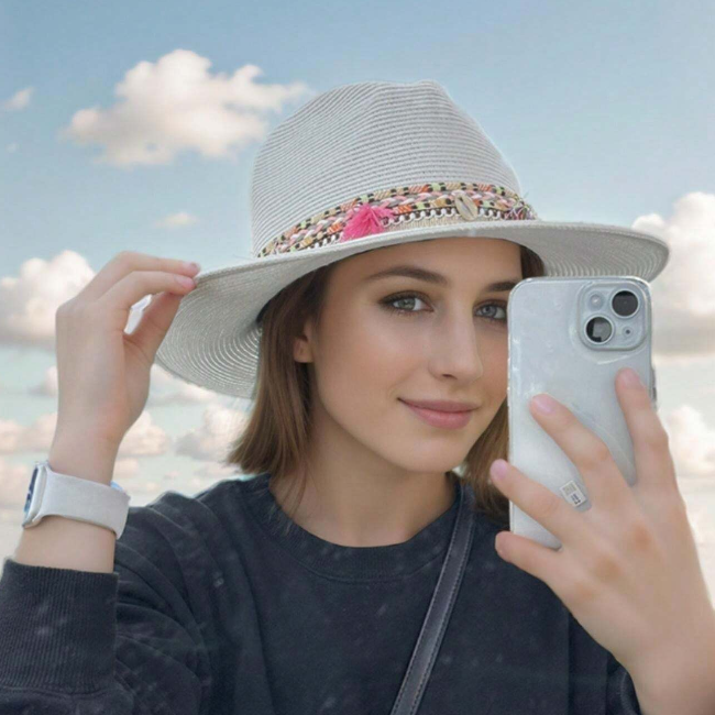 Cowboy Hoed Ibiza - Creme | Verstelbaar | 55 - 58 cm