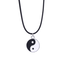 Yin Yang Ketting | Zwart / Wit | Kunstleder | 40 + 3 cm