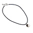 Yin Yang Ketting | Zwart / Wit | Kunstleder | 40 + 3 cm
