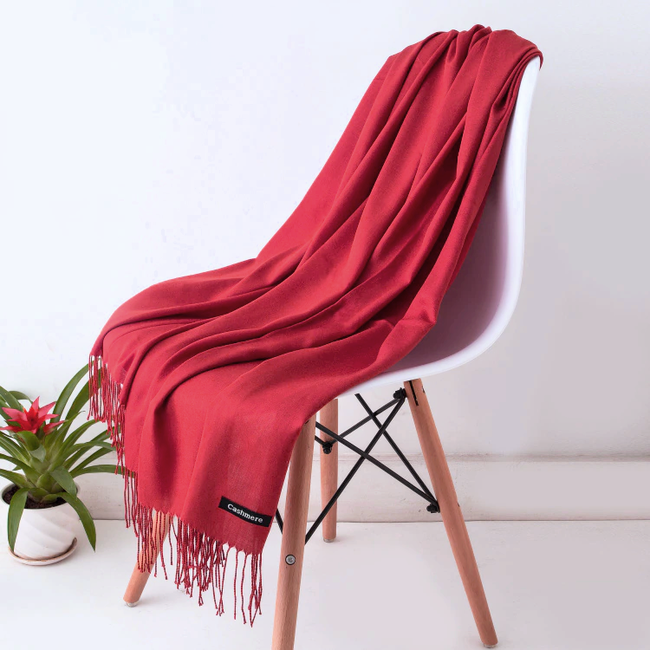 Pashmina Sjaal - Donkerrood | Polyester | 180 x 70 cm