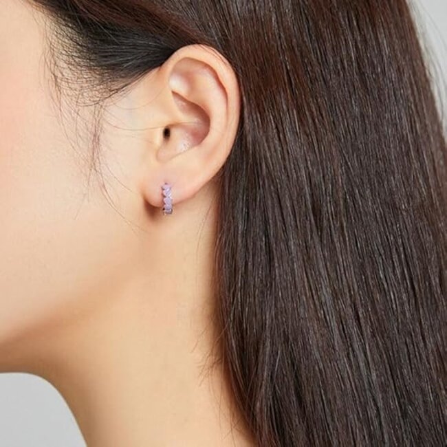 EMMI Oorringen - Paars | 925 Silver