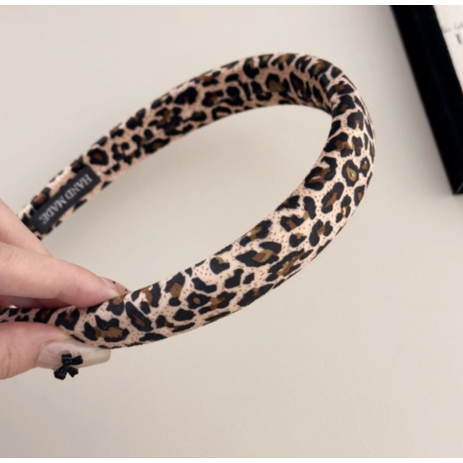 Velvet Luipaard Haarband / Diadeem - Beige | Polyester
