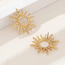 Big Sun Oorbellen - Goudkleurig | 5 x 5 cm | Stainless Steel