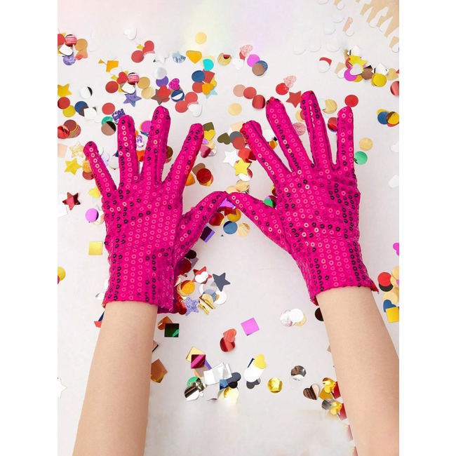 Glitter Handschoenen - Roze | Polyester | Maat S/M