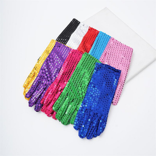 Glitter Handschoenen - Groen | Polyester | Maat S/M