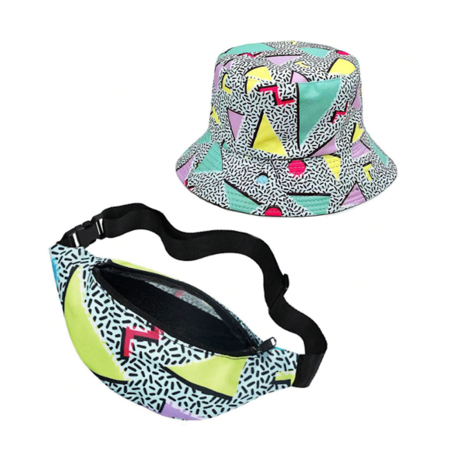 Carnaval Set: Bucket Hat + Heuptas - Confetti | 100% Polyester