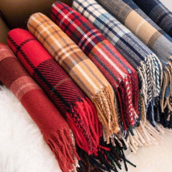 Sjaal Ruit - Rood/Bruin/Bordeaux | 200 x 39 cm | Acryl/Polyester