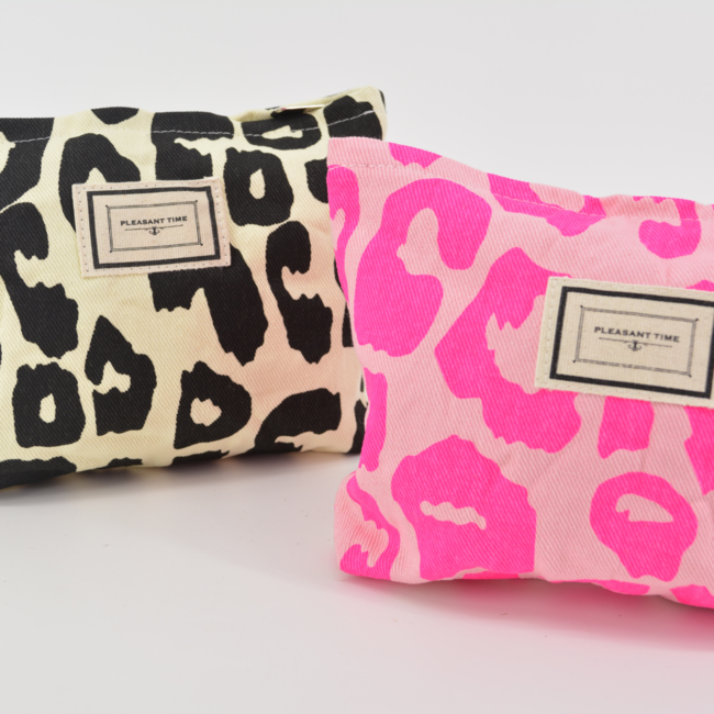 Toilettas Leopard - Hot Black  | Make-Up Tas | 25 x 20 cm