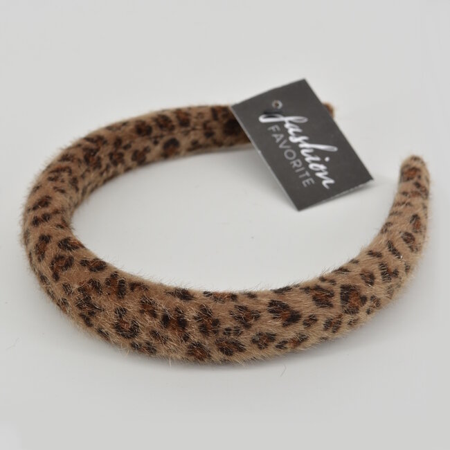 Furry Luipaard Haarband/Diadeem - Bruin | Polyester