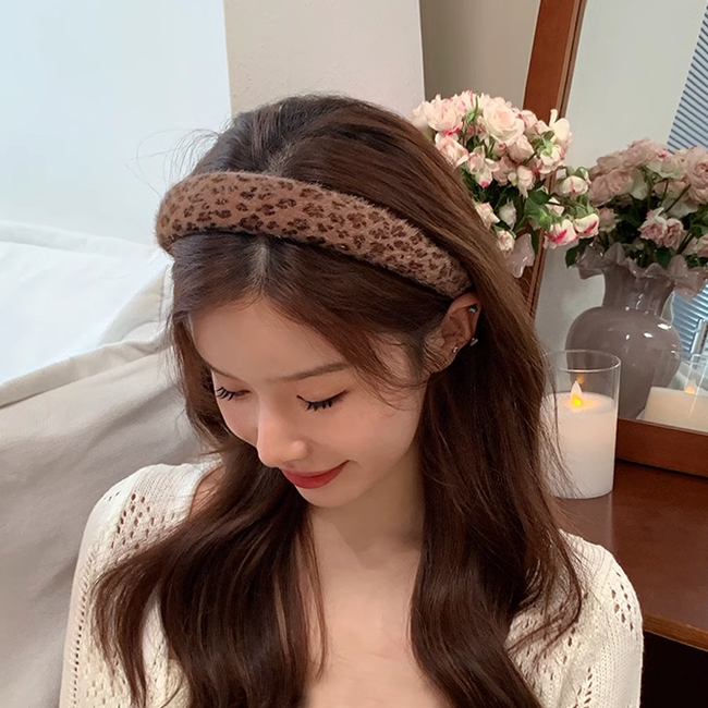 Furry Luipaard Haarband/Diadeem - Grijs | Polyester