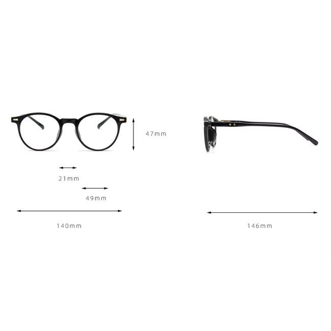 Computer Bril - Rond Luipaard | Anti Blauw Licht Bril / Zonder Sterkte