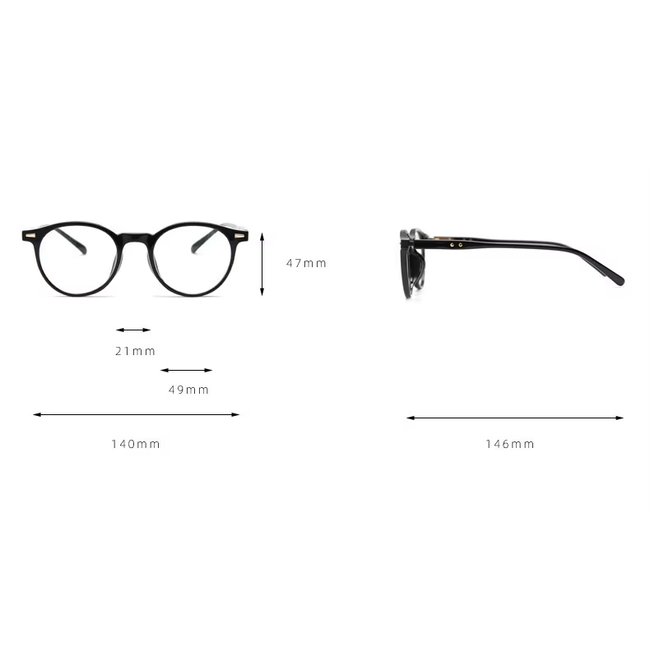 Computer Bril - Rond Grijs | Anti Blauw Licht Bril / Zonder Sterkte