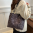 Shopper Leopard - Bruin | 33 x 26 x 10 cm | Polyester/PU Leder