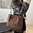 Shopper Leopard - Bruin | 33 x 26 x 10 cm | Polyester/PU Leder