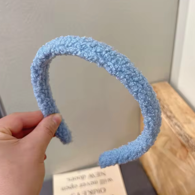 Boucle Haarband - Blauw | Teddy / Polyester