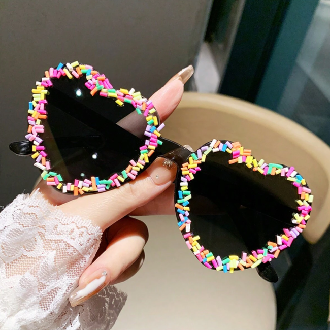 Sprinkle Confetti Bril - Hart Zwart | Fashion Favorite