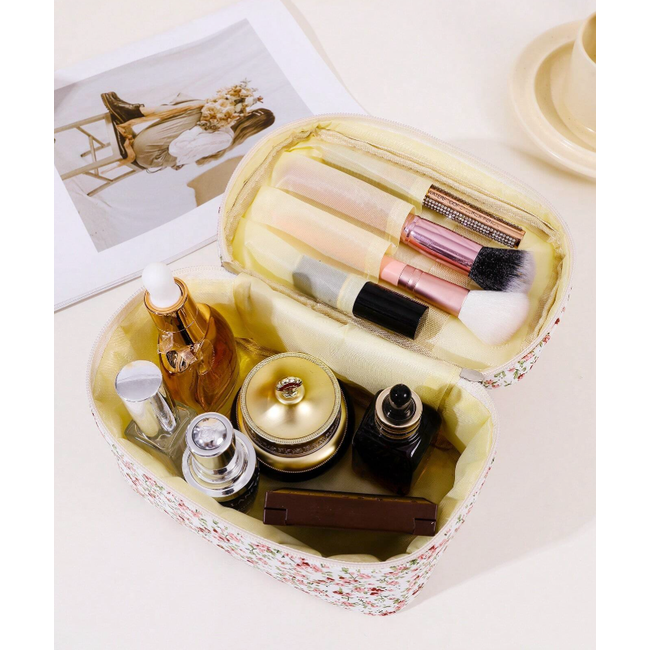 Toilettas Vintage Flowers - Roze | 20 x 12 x 12 cm