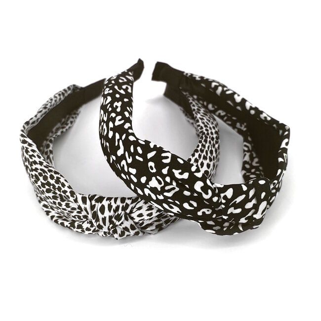 Knoop Haarband - Zilver Cheeta | Polyester