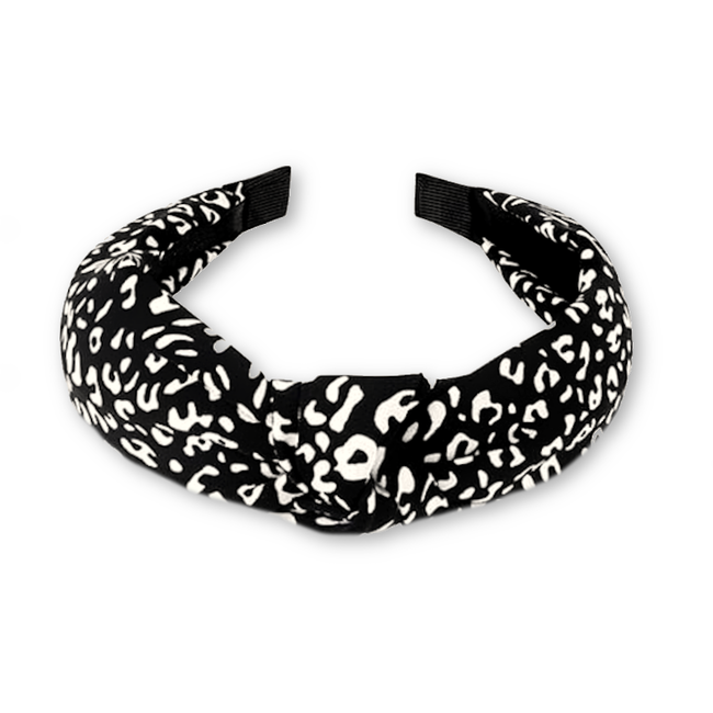 Knoop Haarband - Zwart Luipaard | Polyester