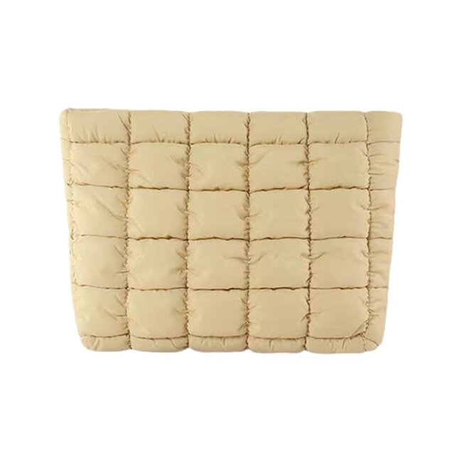 Toilettas Puffer - Beige | Clutch / Make-Up Tas | 26,5 x 16,5 cm