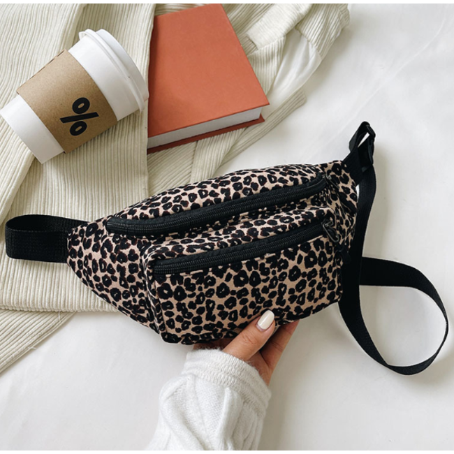 Heuptas - Luipaard Taupe | Polyester / Nylon |  30 x 14 x 7 cm