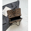 Leopard Schoudertas - Donkerbruin | 21 x 15 x 7 cm | Kunstleder