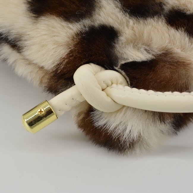 Fluffy Telefoontasje - Leopard Crème | 22 x 15 x 4 cm