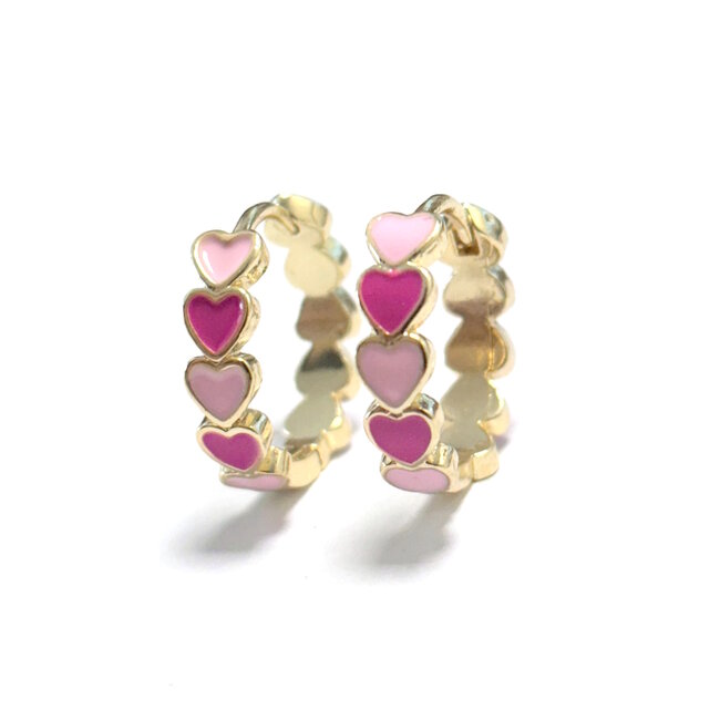 MILLIE Oorringen - Roze/Goud | Stainless Steel