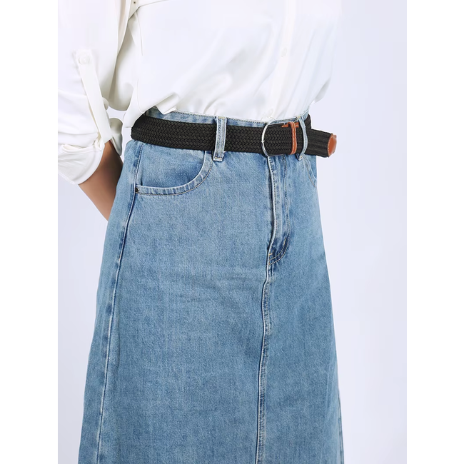 Gevlochten Riem - Groen | 95 - 105 cm Stretch | Canvas/Polyester | Fashion Favorite