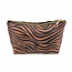 Make-up Tas / Etui - Zebra Bruin | 16 x 7,5 x 13 cm | PU-leder