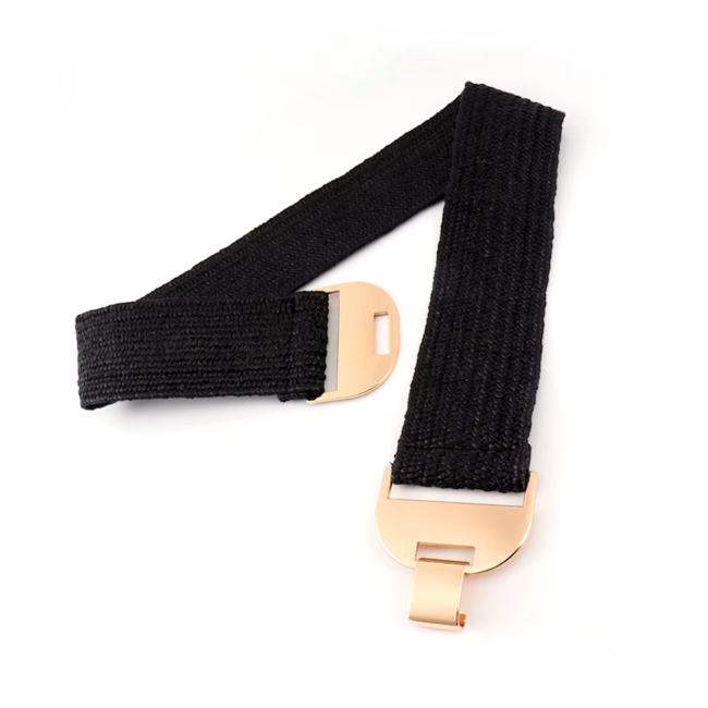 Elastische Riem - Boho Gold Zwart | Polyester / Elastaan