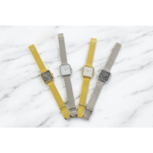 Adoree Gold / Black Mesh Horloge | Goudkleurig | Mesh band