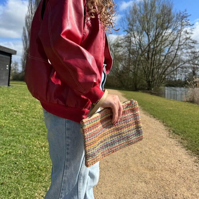 Yarah Ibiza Clutch | Bruin/Oranje | Telefoontasje / Handtas