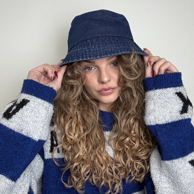 Denim Bucket Hat - Donkerblauw | Katoen