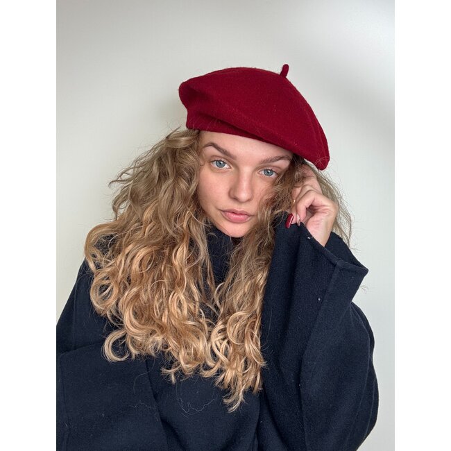 Franse Baret - Rood | Polyacryl | One Size
