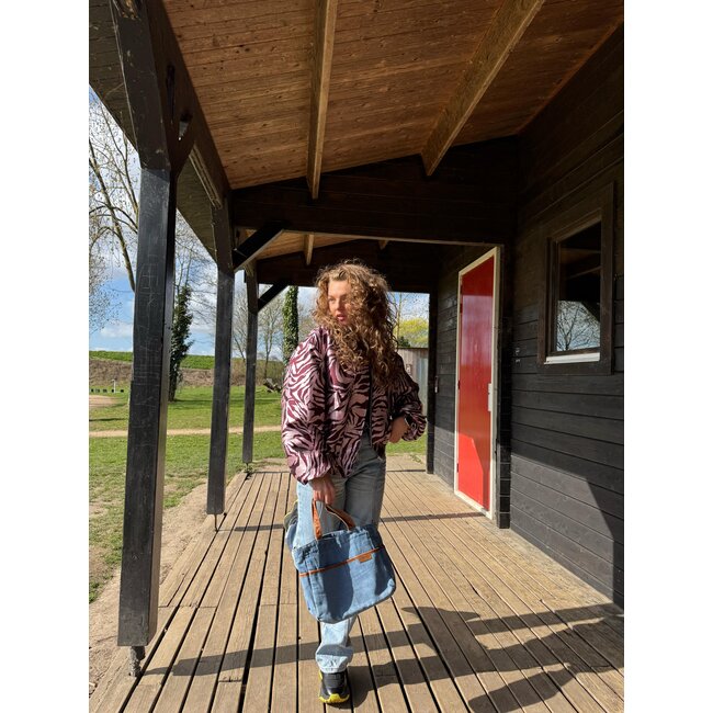 Denim Schoudertas - Lichtblauw | 36 x 33 x 18 cm | Katoen