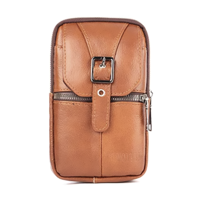 Telefoon Tasje - Bruin | PU Leder | 19,5 x 12 x 5 cm