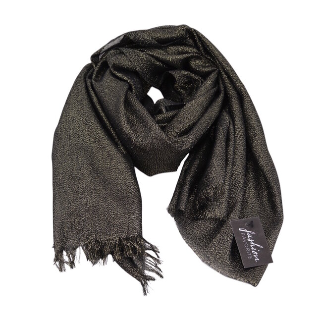 Shiny Glitter Sjaal - Zwart | Viscose | 200 x 80 cm